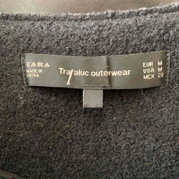 Zara Black Biker Jacket (wool and polyester) - Picture 6 of 6